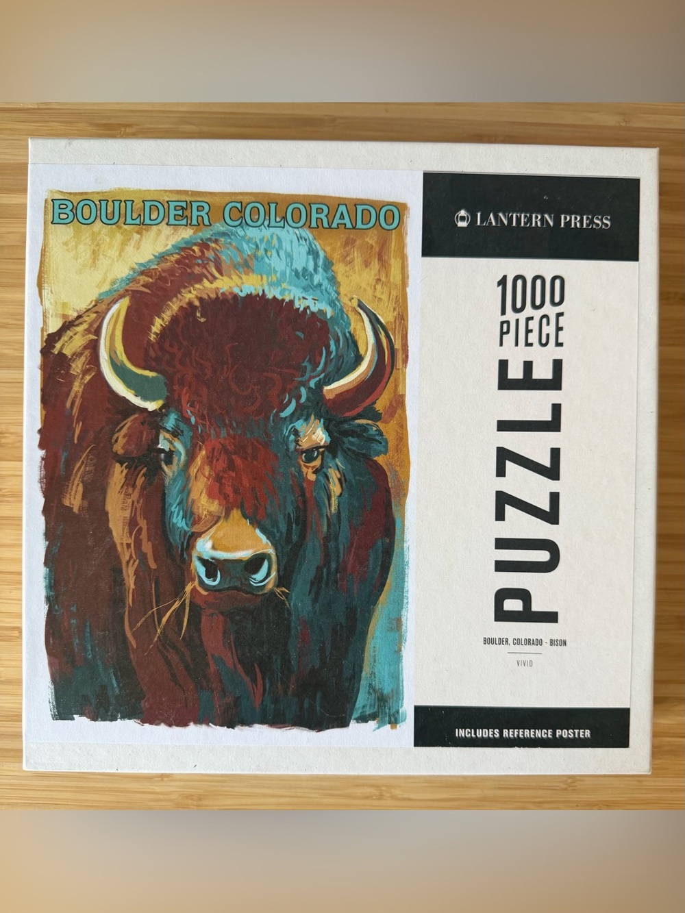 Lantern Press 1000-Piece Boulder Colorado Bison Puzzle - Multicolor